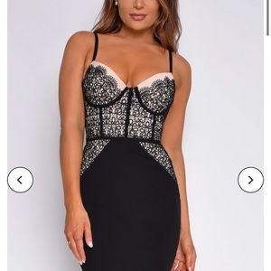 COPY - Emprada Tayla Black bustier lace dress